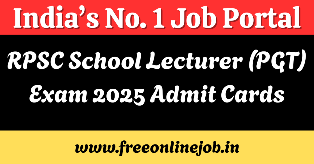 PGT Exam 2025 Admit Cards
