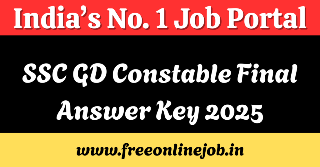 SSC GD Constable Final Answer Key 2025