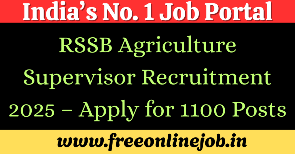 RSSB Agriculture Supervisor Recruitment