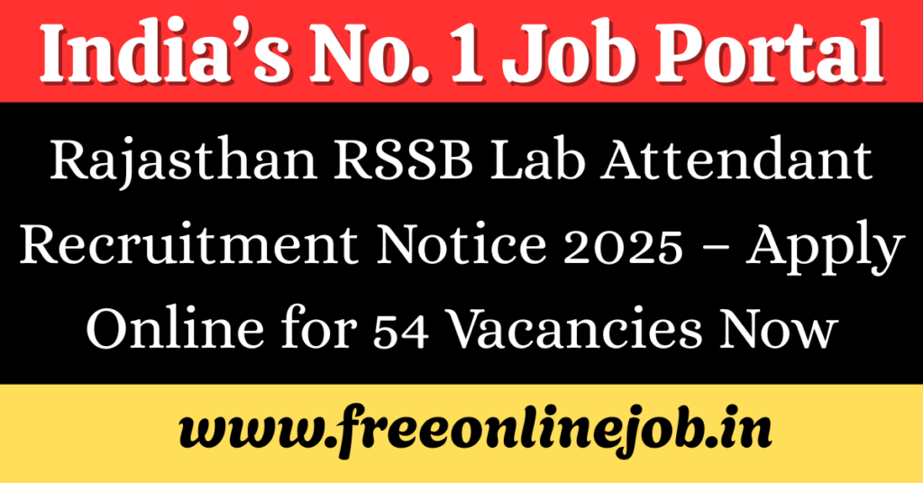 Rajasthan RSSB Lab Attendant Recruitment Notice 2025