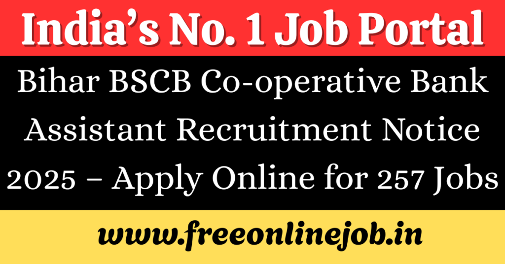 Bihar BSCB Co-operative Bank Assistant Recruitment