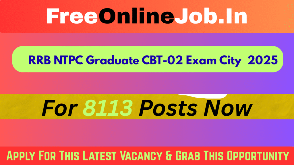 RRB NTPC Graduate CBT-02 Exam City 2025